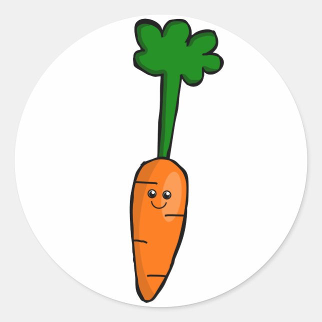 Cute Carrot Classic Round Sticker (Front)