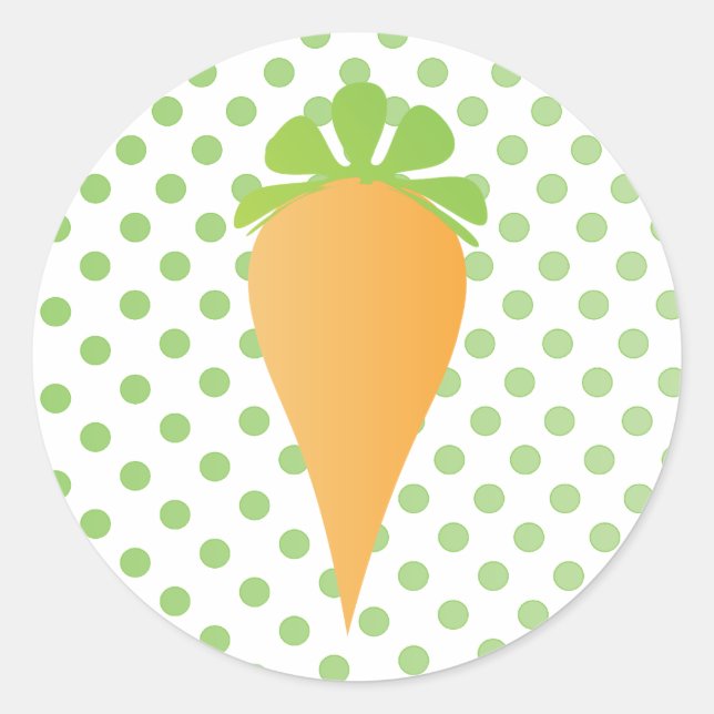 Cute Carrot Classic Round Sticker (Front)