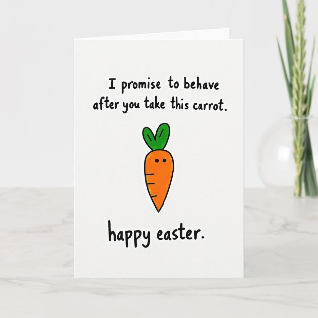 Cute Carrot Easter Promise Card (Front)
