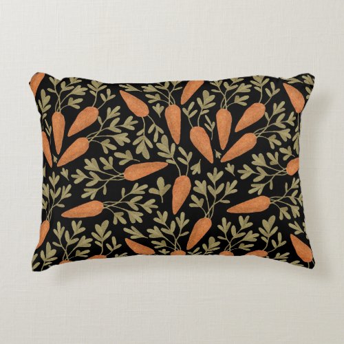 Cute Carrot Hand Drawn Pattern Accent Pillow
