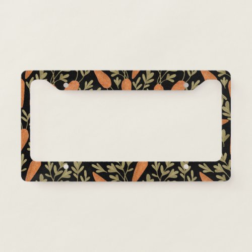 Cute Carrot Hand Drawn Pattern License Plate Frame