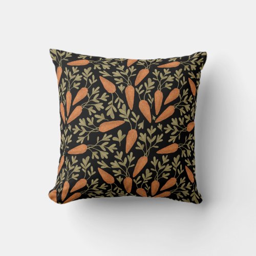 Cute Carrot Hand Drawn Pattern Throw Pillow