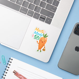 Cute Carrot Masti Mode ON Sticker Sheet Fun Cartoo