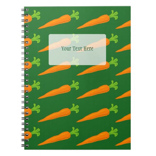 Cute carrot pattern recipe notebook for cooking