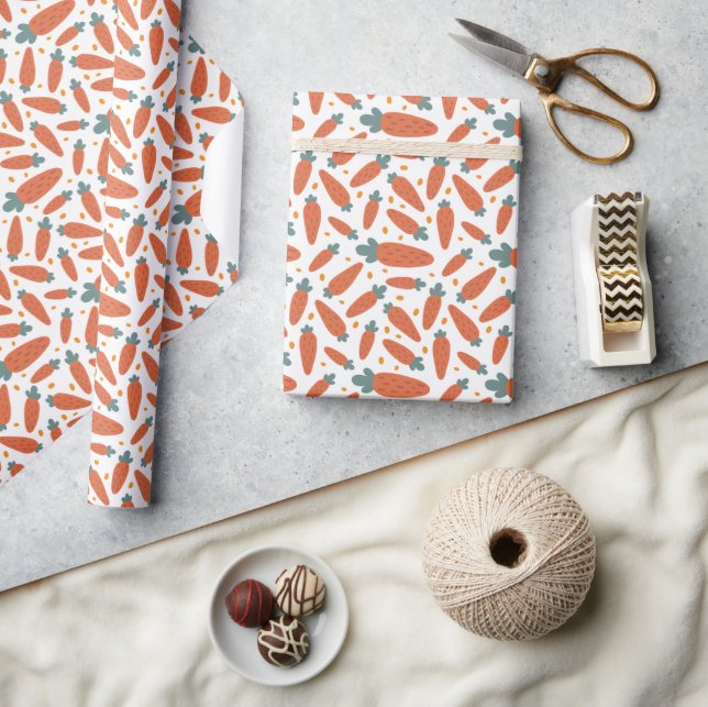 Cute Carrot pattern wrapping paper (Crafts)