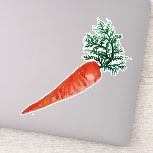 Cute Carrot root vegetable Watercolor Art Sticker