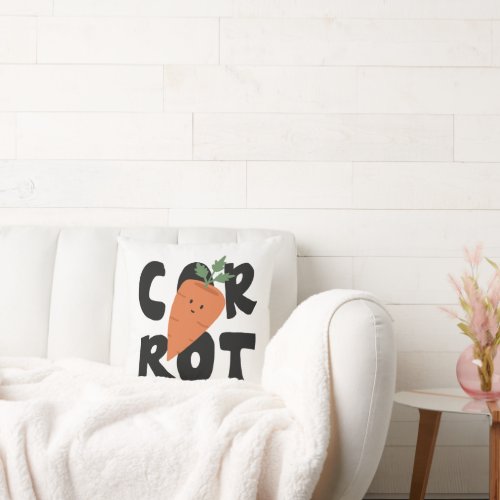 Cute Carrot Throw Pillow