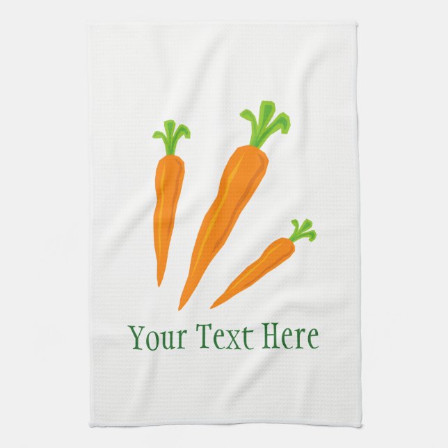 Cute carrot vegetable custom kitchen towel gift (Vertical)