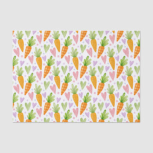 Cute Carrots and Hearts Tissue Paper