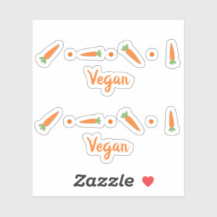 Cute Carrots Vegetables Drawing Vegan Custom Name Sticker