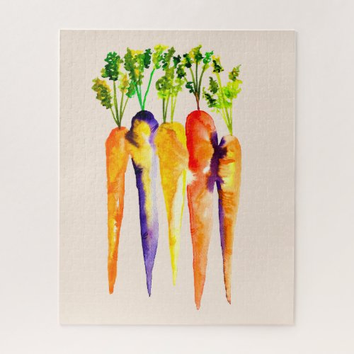 Cute carrots watercolor art jigsaw puzzle