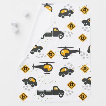 Cute Cars And Trucks Design For Kids Baby Blanket by escapefromreality at Zazzle