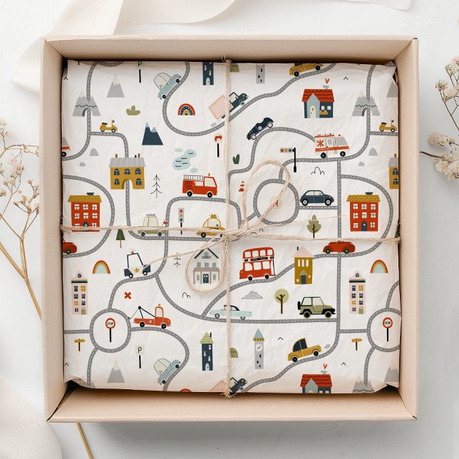 Cute Cars Birthday  Tissue Paper (Creator Uploaded)