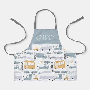 Cute Cars in Traffic Pattern Apron