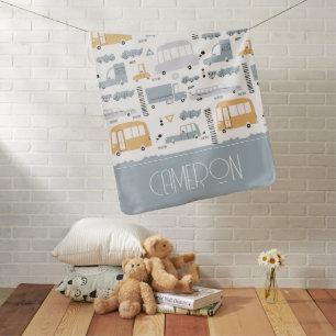 Cute Cars in Traffic Pattern Baby Blanket
