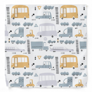 Cute Cars in Traffic Pattern Bandana