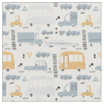 Cute Cars in Traffic Pattern Fabric