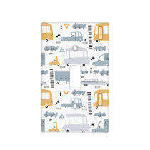 Cute Cars in Traffic Pattern Light Switch Cover