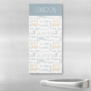 Cute Cars in Traffic Pattern Magnetic Notepad