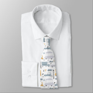 Cute Cars in Traffic Pattern Neck Tie