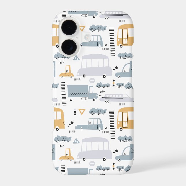 Cute Cars in Traffic Pattern Samsung Galaxy Case (Back)