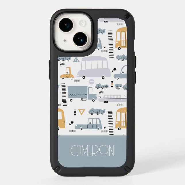 Cute Cars in Traffic Pattern Speck iPhone Case (Front)