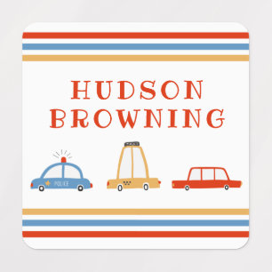 Cute Cars Personalized Clothing Labels