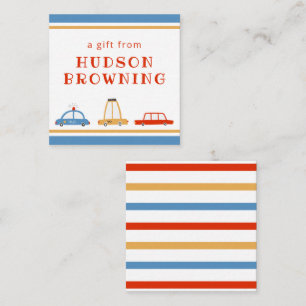 Cute Cars Personalized Gift Enclosure Cards