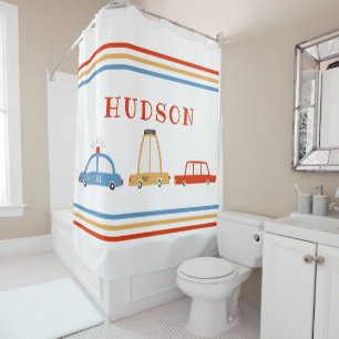 Cute Cars Personalized Shower Curtain