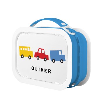 Cute Cars Trucks Buses Trains Boys Toys Lunchbox by fat_fa_tin at Zazzle