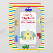 Cute Cars Trucks Drive By Baby Shower Invitation (Front/Back)
