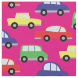 Cute Cars Vehicles Kids Boys Room Decor Pink Fabric