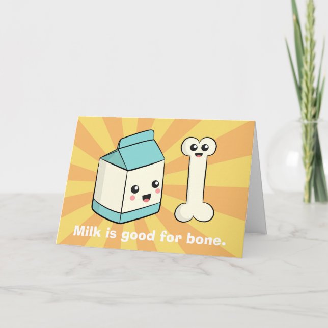 Cute Cartoon about Milk and Bone Thank You Card (Front)