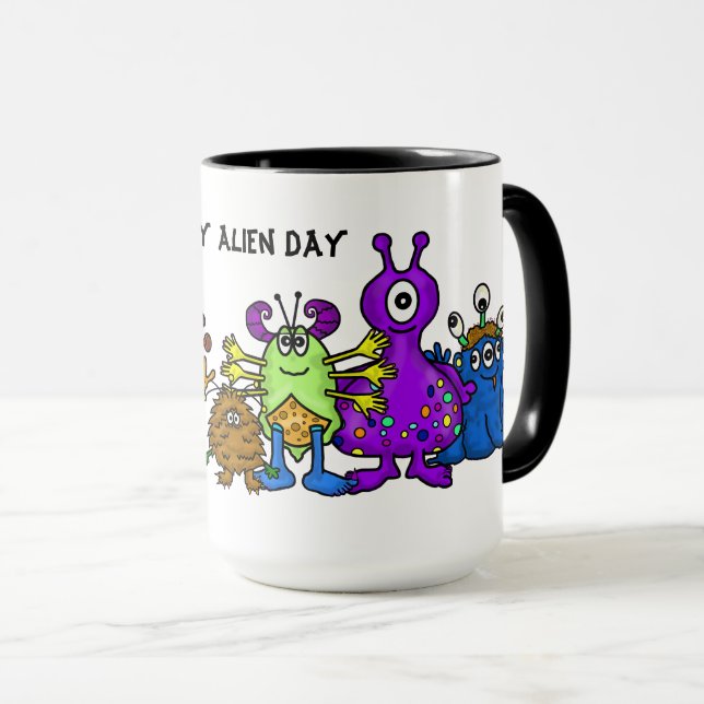 Cute Cartoon Aliens Mug (Front Right)