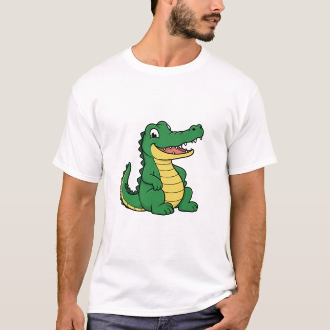 Cute Cartoon Alligator Funny Later Gator  T-Shirt (Front)