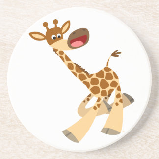 Cute Cartoon Ambling Giraffe Coaster