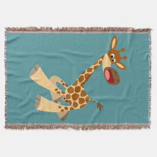 Cute Cartoon Ambling Giraffe Throw Blanket