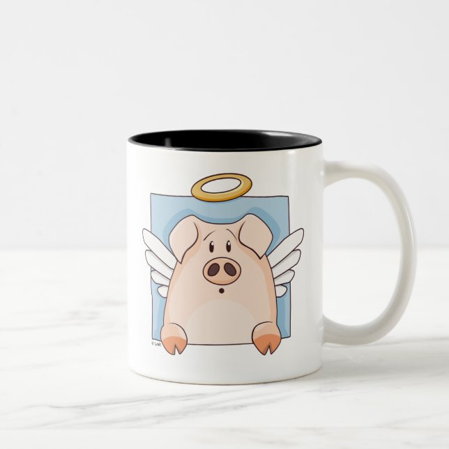 Cute Cartoon Angel Pig Mug (Right)