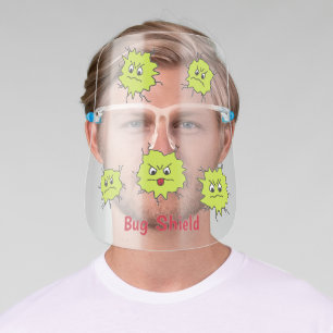 Cute Cartoon Angry Viruses Germs Bug Shield