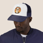 Cute Cartoon Animal in Retro Sunset Trucker Hat