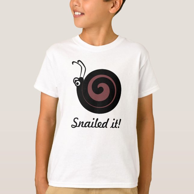 Cute Cartoon Animal Snailed It Funny Kids T-Shirt (Front)