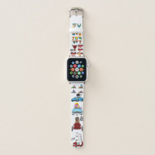 Cute Cartoon Animals Educational Cars Kids Apple  Watch Band