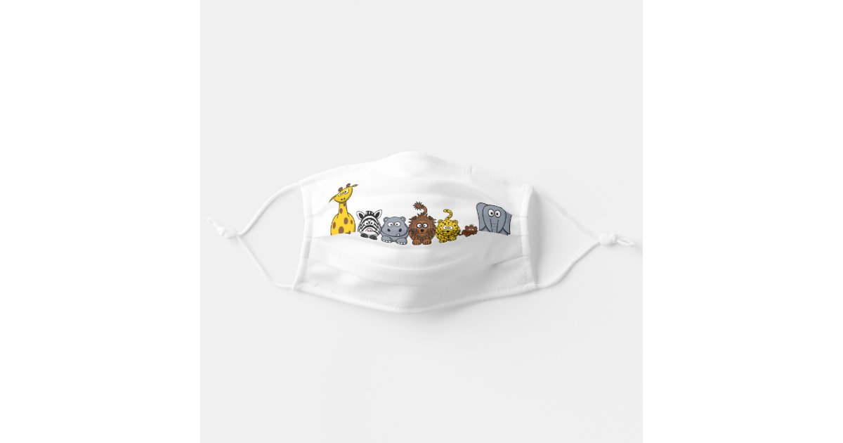 Cute Cartoon Animals Kids Cloth Face Mask Zazzle Com