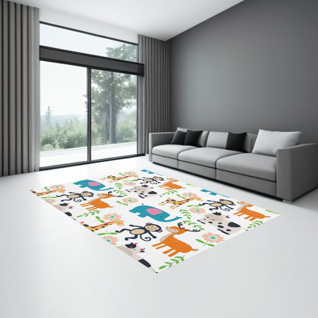 Cute cartoon animals pattern rug (Insitu (Indoor 3))