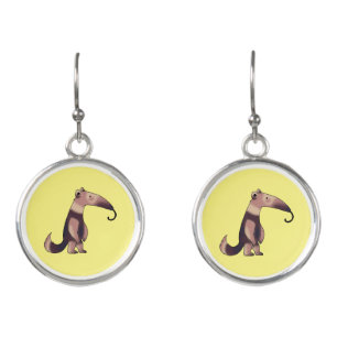 cute cartoon anteater earrings