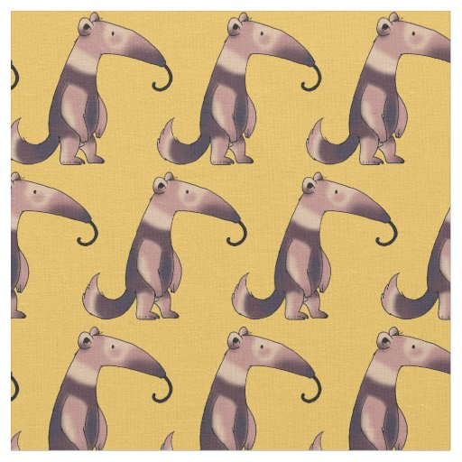 cute cartoon anteater pattern fabric | Zazzle