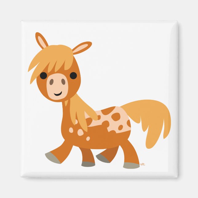 Cute Cartoon Appaloosa Pony magnet (Front)