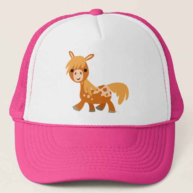 Cute Cartoon Appaloosa Pony trucker hat (Front)