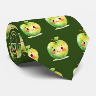 Cute cartoon apple tiled pattern neck tie