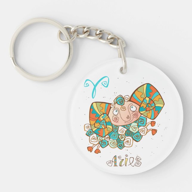 Cute Cartoon Aries Keychain (Front)